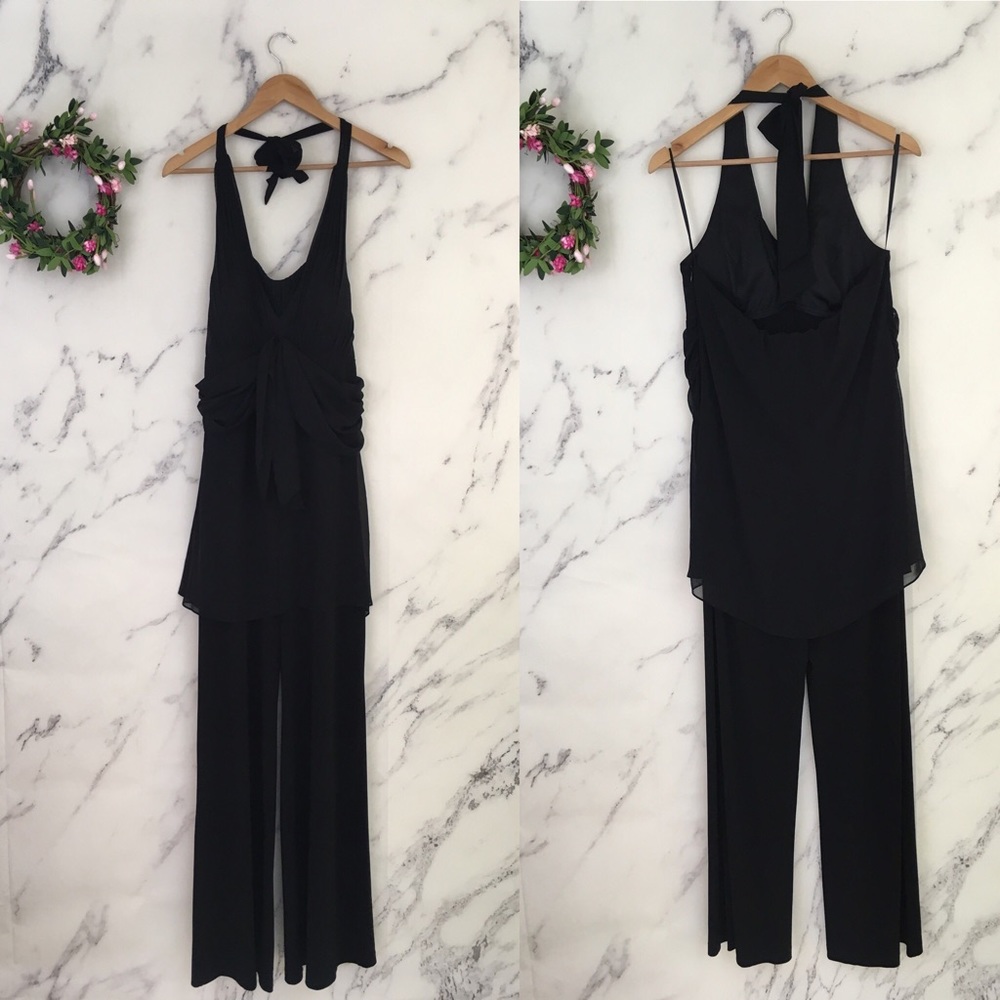 WHBM Halter Chiffon Jumpsuit
